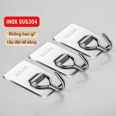 Móc Inox Taky 2.004 - Treo quần áo xoay 180°, gắn tường siêu dính, đa năng, giá rẻ 19.800₫
