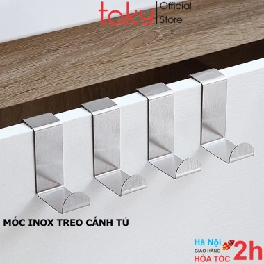 Móc Inox Taky Z - Treo Đồ Gắn Sau Cửa Nhà Bếp & Tắm, Tiện Dụng 2 Cái 19.900đ
