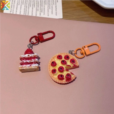 Móc Khóa 3D Mini Dễ Thương Dâu Bánh Pizza – Chìa Khóa Xe, Túi Xách, Trang Trí 29,481đ