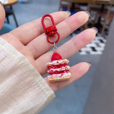 Móc Khóa 3D Mini Dễ Thương Dâu Bánh Pizza – Chìa Khóa Xe, Túi Xách, Trang Trí 29,481đ