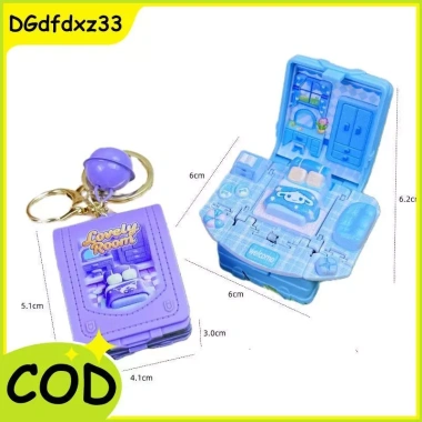 Móc khóa 3D Sanrio Kuromi bật lên gấp 3 Mini Oys thẻ khóa học sinh giảm giá 57.500 VND