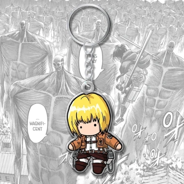 Móc khóa anime Attack on Titan chibi Eren Levi Reiner Erwin Annie - Giá 19.980₫