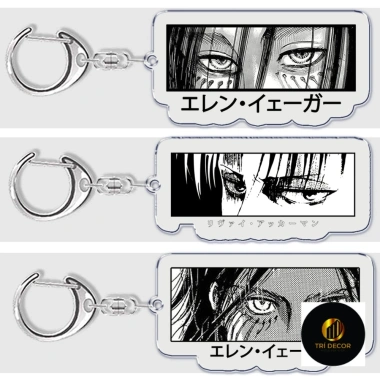 Móc khóa Anime Attack on Titan Eyes - Eren, Mikasa, Levi, phụ kiện dễ thương