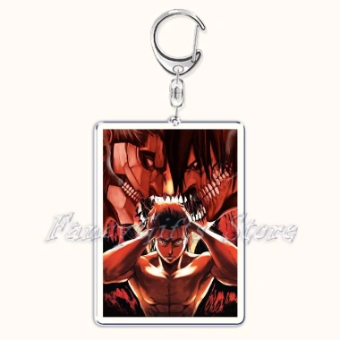 Móc khoá Anime Attack on Titan Levi & Eren Yeager nhựa Acrylic 2 mặt rõ nét, phụ kiện trang trí, chỉ 22.000₫