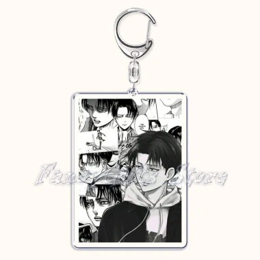 Móc khoá Anime Attack on Titan Levi & Eren Yeager nhựa Acrylic 2 mặt rõ nét, phụ kiện trang trí, chỉ 22.000₫