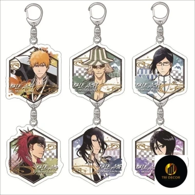 Móc khóa Anime BLEACH The Blood Warfare - Kurosaki Ichigo, Byakuya, Aizen, Sousuke - Phụ kiện trang trí túi xách, balo 17.850₫