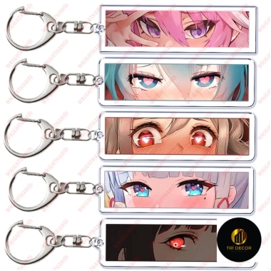 Móc Khóa Anime Waifu Girls Eyes Acrylic Hai Mặt Phụ kiện túi xách balo giảm giá 18.500₫