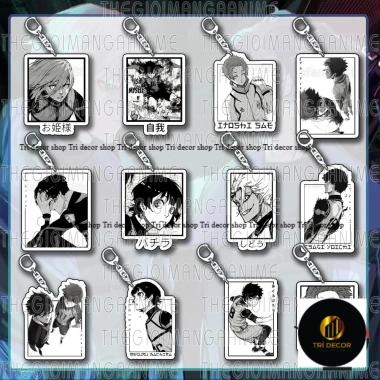 Móc khóa BLUE LOCK anime chibi đen trắng mica acrylic dễ thương 13.000₫
