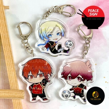 Móc khóa BLUE LOCK anime chibi Michael Kaiser Alexis Ness Ranze Kurona mica acrylic giá 17.000đ