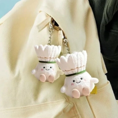 Móc khóa cầu lông 10cm sang trọng, ba lô búp bê nhồi bông mềm mại, đồ chơi hấp dẫn cho trẻ