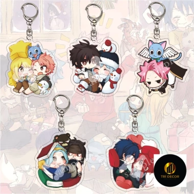Móc khoá Classic Anime Fairy Tail Cute Q Version Natsu Lucy Heartfilia - Phụ kiện trang trí balo, túi xách giá 14.500đ