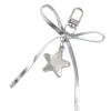 Móc khóa da bạc thời trang nơ trái tim Bowknot Charm Pendan giá ưu đãi 36.058 VND 5