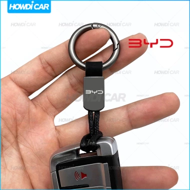 Móc khóa da dây buộc đơn giản - Giá đỡ chìa khóa ô tô BYD, chắc chắn, giảm giá 49.674 VND