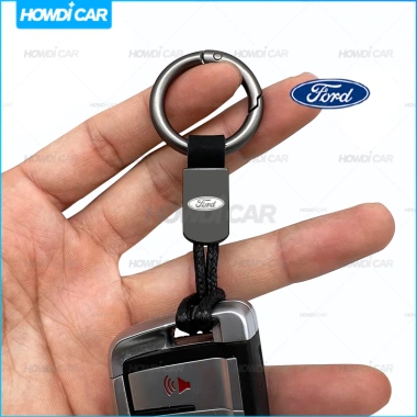 Móc khóa da dây buộc đơn giản - Giá đỡ chìa khóa ô tô Ford, giảm còn 49.674₫