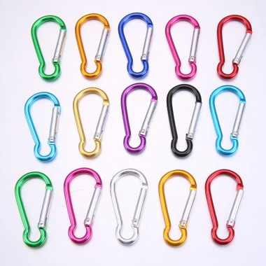 Móc khóa đa năng Carabiner D hợp kim nhôm - Màu ngẫu nhiên, đa màu, thích hợp du lịch, giảm giá 9.000₫