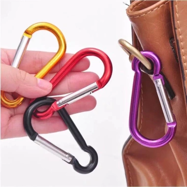 Móc khóa đa năng Carabiner D hợp kim nhôm - Màu ngẫu nhiên, đa màu, thích hợp du lịch, giảm giá 9.000₫