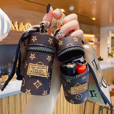 Móc khóa da thiết kế hộp đựng đồ + túi son môi mini - Phụ kiện thời trang chỉ 38.000₫