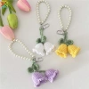 Móc khóa dệt kim Lily Thung lũng thủ công - Dây xích cho điện thoại, túi mặt, quà cưới