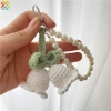 Móc khóa dệt kim Lily Thung lũng thủ công - Dây xích cho điện thoại, túi mặt, quà cưới 4