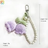 Móc khóa dệt kim Lily Thung lũng thủ công - Dây xích cho điện thoại, túi mặt, quà cưới 5
