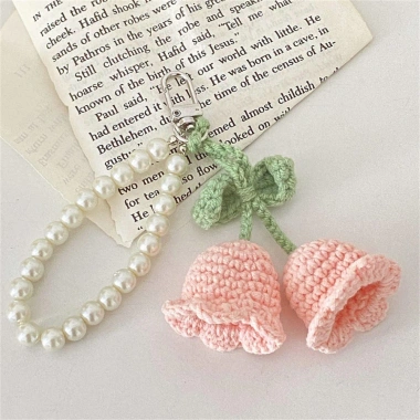 Móc khóa dệt kim Lily Thung lũng thủ công - Dây xích cho điện thoại, túi mặt, quà cưới 10
