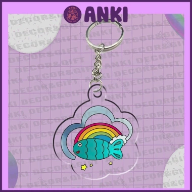 Móc khóa FISH UPON THE SKY PONDPHUWIN - cá trên trời mica trong suốt, quà tặng dễ thương, giảm còn 19.000đ