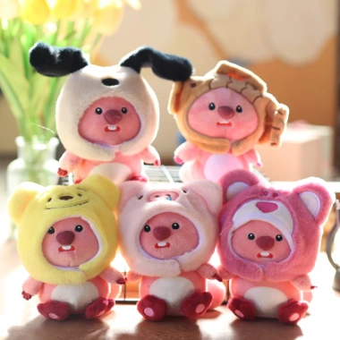 Móc khoá gấu bông hải ly Loopy, Mũ Gấu Dâu Lotso, thỏ, chó xinh xắn - giá ưu đãi 35k 3