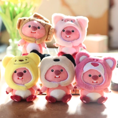 Móc khoá gấu bông hải ly Loopy, Mũ Gấu Dâu Lotso, thỏ, chó xinh xắn - giá ưu đãi 35k 5