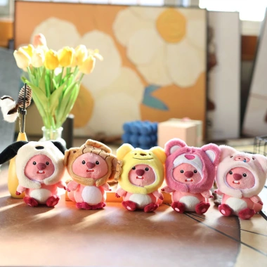 Móc khoá gấu bông hải ly Loopy, Mũ Gấu Dâu Lotso, thỏ, chó xinh xắn - giá ưu đãi 35k 6