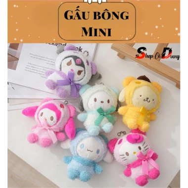 Móc khoá gấu bông Loopy, Gấu Dâu, Melody, Kuromi 12-15cm - Giá chỉ 32.000đ