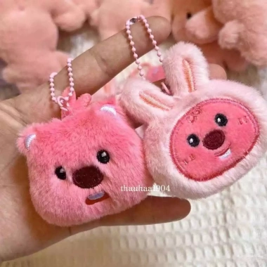 Móc khóa gấu bông Loopy hình hải ly dễ thương - Dùng cho cặp sách, balo, giá 17.5k