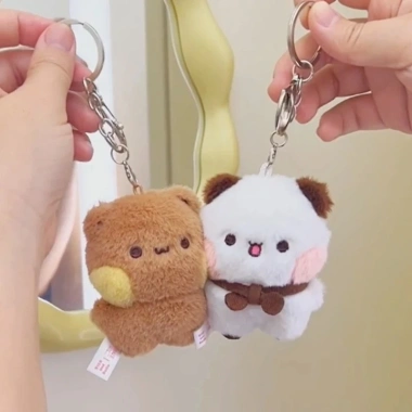 Móc khóa gấu trúc - Mặt dây chuyền Bubu và Yier từ tính cho cặp đôi, giá 43.890 VND 2