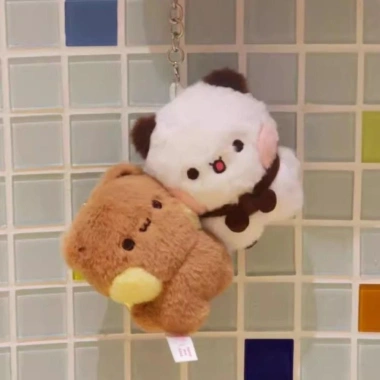 Móc khóa gấu trúc - Mặt dây chuyền Bubu và Yier từ tính cho cặp đôi, giá 43.890 VND