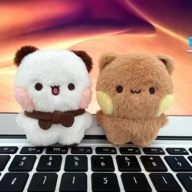 Móc khóa gấu trúc - Mặt dây chuyền Bubu và Yier từ tính cho cặp đôi, giá 43.890 VND