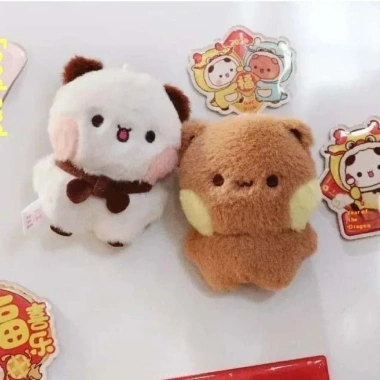 Móc khóa gấu trúc - Mặt dây chuyền Bubu và Yier từ tính cho cặp đôi, giá 43.890 VND