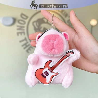Móc Khóa Guitar Capybara Dễ Thương - Trang Trí Ba Lô, Búp Bê - Quà Tặng VN