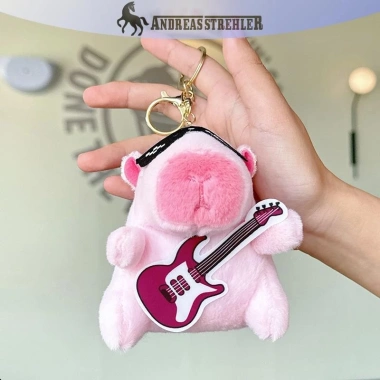 Móc Khóa Guitar Capybara Dễ Thương - Trang Trí Ba Lô, Búp Bê - Quà Tặng VN