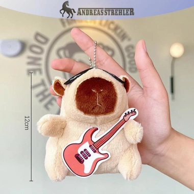 Móc Khóa Guitar Capybara Dễ Thương - Trang Trí Ba Lô, Búp Bê - Quà Tặng VN