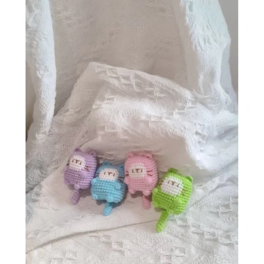Móc khoá handmade cute mèo len Đồ chơi trang trí, quà tặng ý nghĩa, 40.000₫