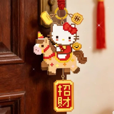 Móc khoá hạt Perler Kitty và Stitch lá bưởi - Chỉ 55.000đ, giảm 15.000đ