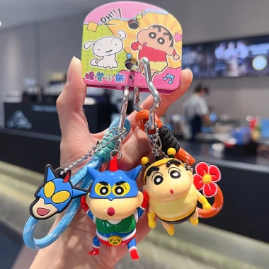 Móc khóa hoạt hình Crayon Shin-Chan - Mặt dây chuyền siêu nhân bóng chày Anime, ưu đãi 86.900 VND