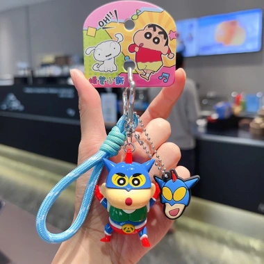 Móc khóa hoạt hình Crayon Shin-Chan - Mặt dây chuyền siêu nhân bóng chày Anime, ưu đãi 86.900 VND