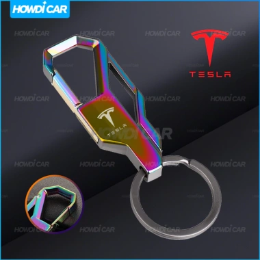 Móc khóa kim loại hợp kim cổ điển nhiều màu cho Tesla - Giá ưu đãi 54.346₫