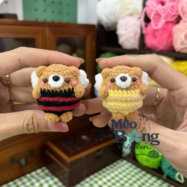 Móc khóa len Bé Gấu Ong cánh Bear Bee - Nhiều màu, chỉ 29.000₫