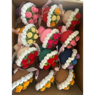 Móc Khóa Len Handmade Bó Hoa Mini Dễ Thương Quà Tặng Xinh Giá 39.000 VNĐ 6 Móc Khóa Len Handmade Bó Hoa Mini Dễ Thương Quà Tặng Xinh Giá 39.000 VNĐ 6