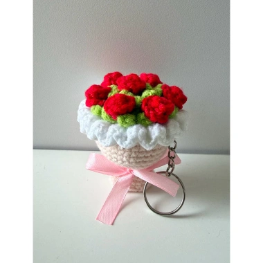 Móc Khóa Len Handmade Bó Hoa Mini Dễ Thương Quà Tặng Xinh Giá 39.000 VNĐ