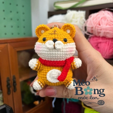 Móc khoá len Handmade họa tiết Hổ quàng khăn Thời trang giá ưu đãi 60.000₫ 2