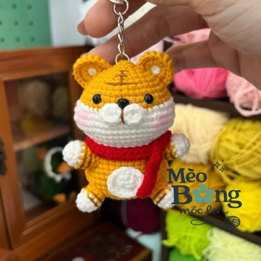 Móc khoá len Handmade họa tiết Hổ quàng khăn Thời trang giá ưu đãi 60.000₫ 4