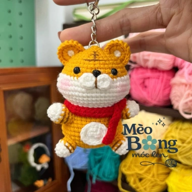 Móc khoá len Handmade họa tiết Hổ quàng khăn Thời trang giá ưu đãi 60.000₫ 6