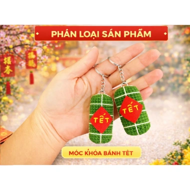 Móc khoá len handmade set quà Tết - Quà tặng gia đình, bạn bè giá rẻ kèm kẹo ngon